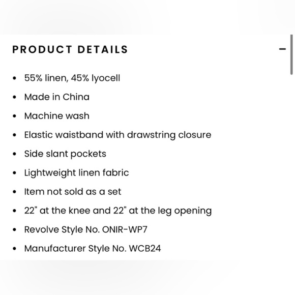 NWT Onia Set: Air Linen Drawstring Pant + Square Neck Tank in Black - Picture 13 of 16